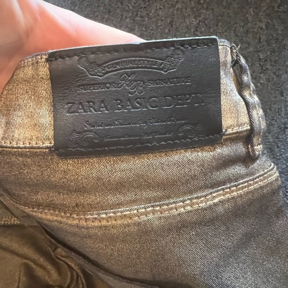 Zara gold black distressed jeans - Picture 5 of 6